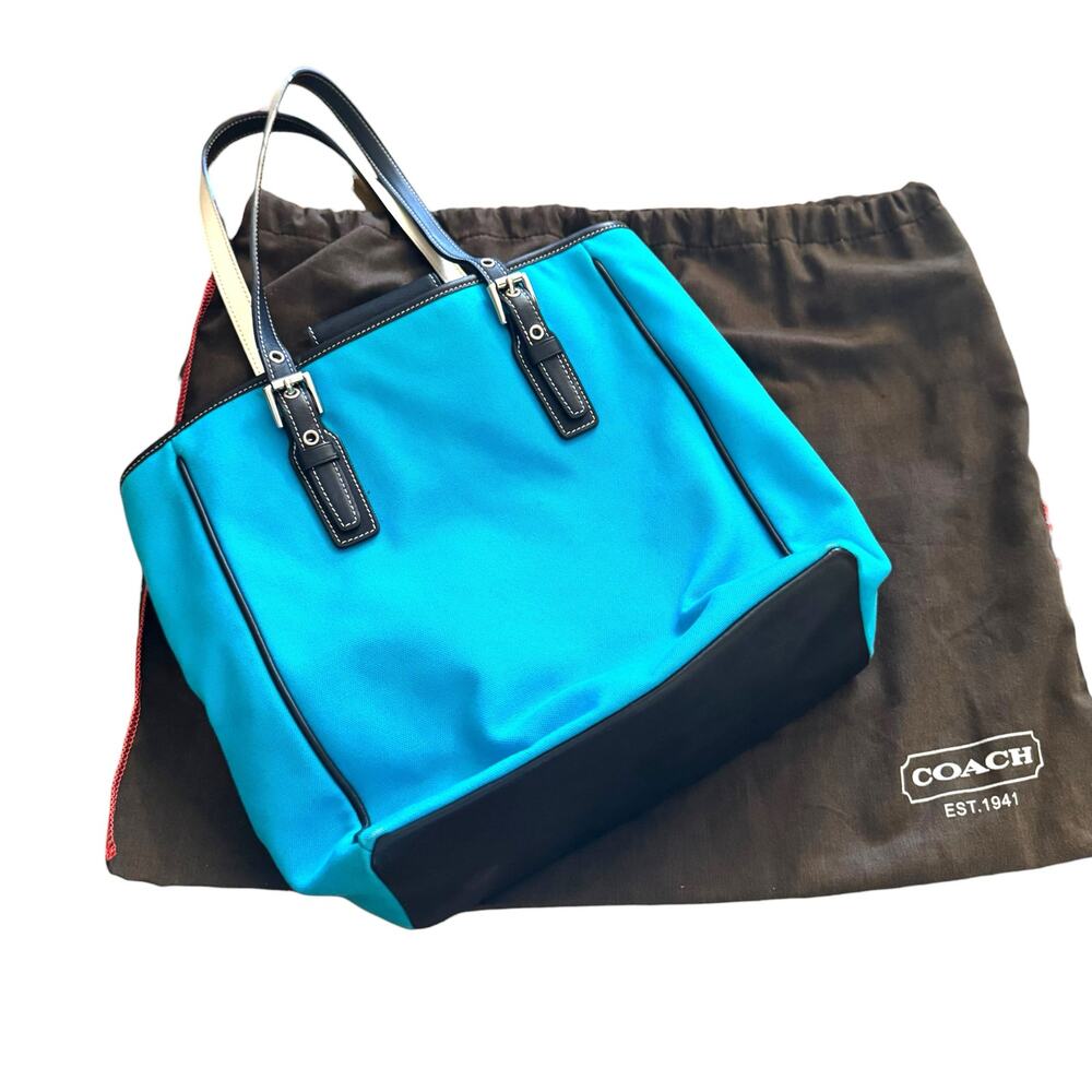 Coach x Fashion Targets Breast Cancer CFDA Turquoise Rare Top Handle Bag - Picture 4 of 7